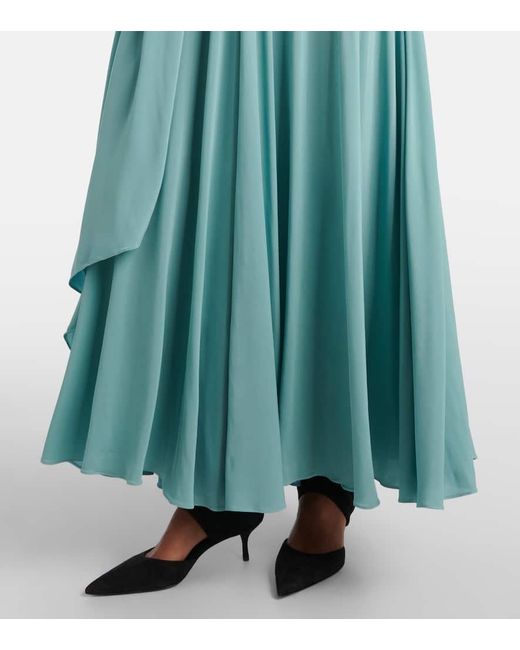 Alaïa Blue Maxikleid Aus Jersey