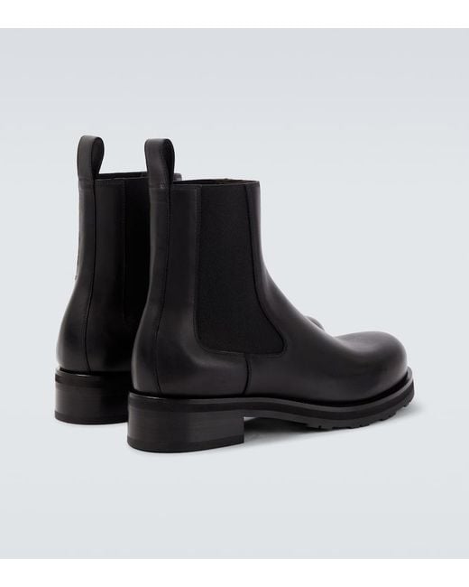 The Row Black Leather Chelsea Boots for men
