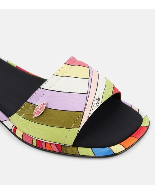 Emilio Pucci Green Iride Slides