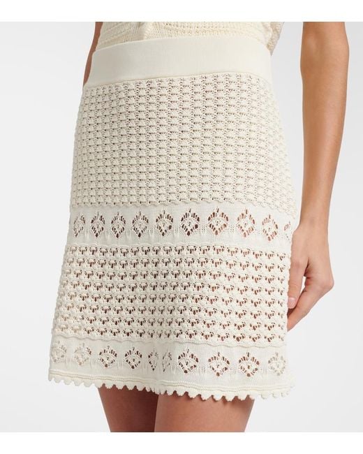 Eres White Angela Crochet Miniskirt