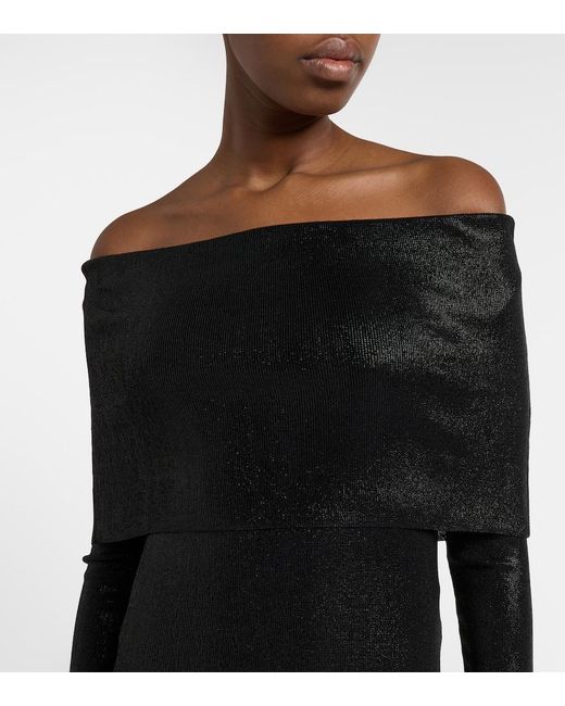 Balenciaga Black Off-Shoulder Maxi Dress