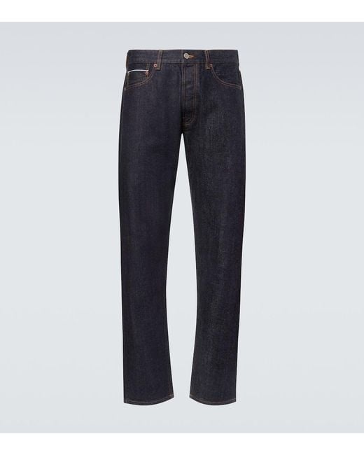 Thom Sweeney Blue Mid-Rise Straight Jeans for men