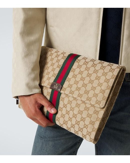 Gucci Natural Gg Canvas Medium Pouch for men