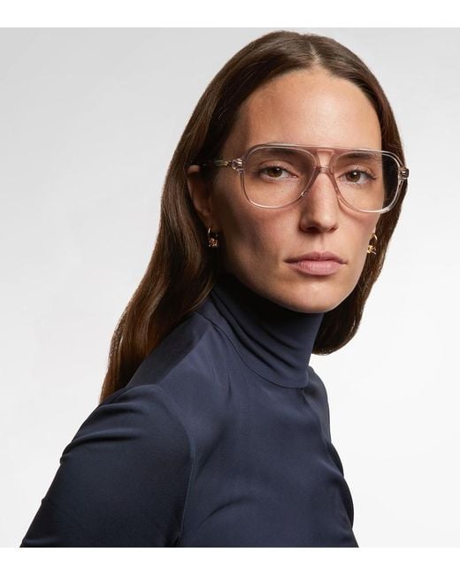 Bottega Veneta Gray Slim Ribbon Aviator Glasses