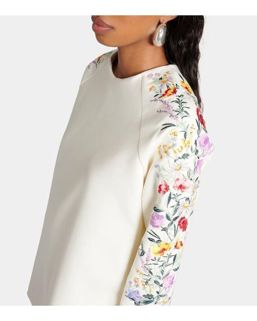 Max Mara Natural Leva Floral Wool-Blend Minidress