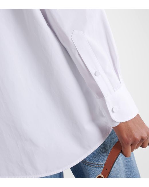 Gucci White Bow-detail Cotton Poplin Shirt