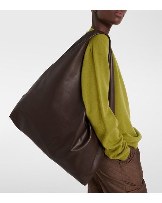 The Row Brown Schultertasche New Bindle Aus Leder