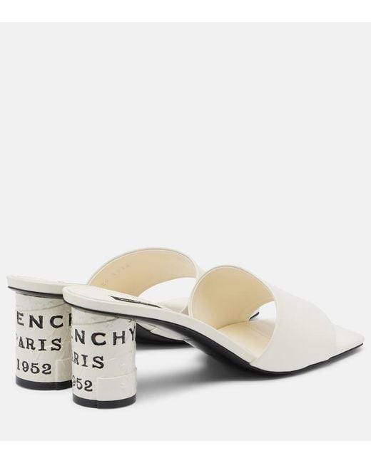 Givenchy White Tape Leather Mules