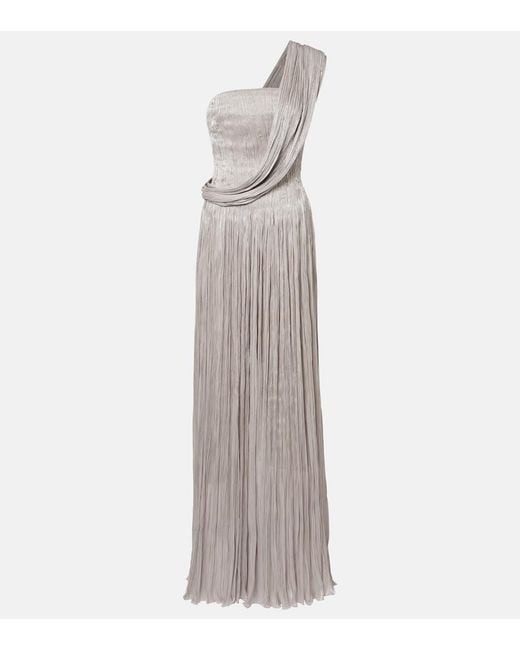 Marmar Halim White Pleated Bustier Gown