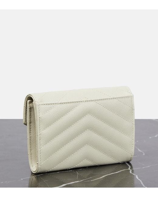 Saint Laurent Natural Cassandre Leather Wallet