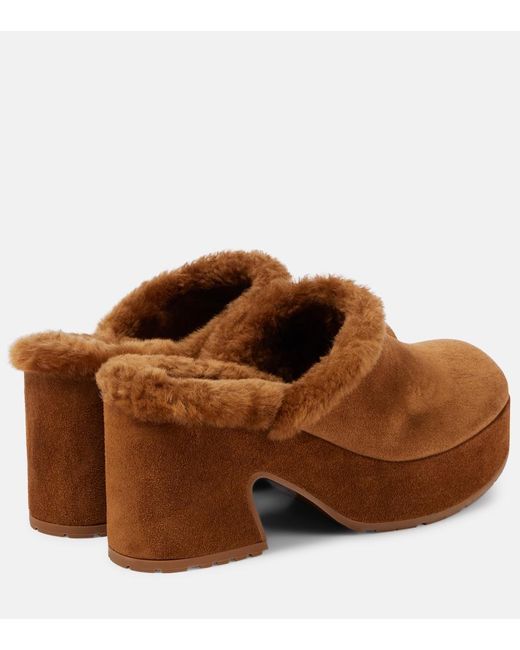 Gianvito Rossi Brown Lyss 55 Suede Platform Clogs