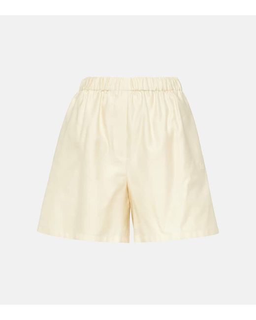 Max Mara Natural Piadena High-rise Cotton Shorts