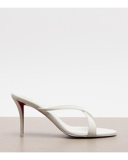 Christian Louboutin White Mulazee Cross Leather Sandals