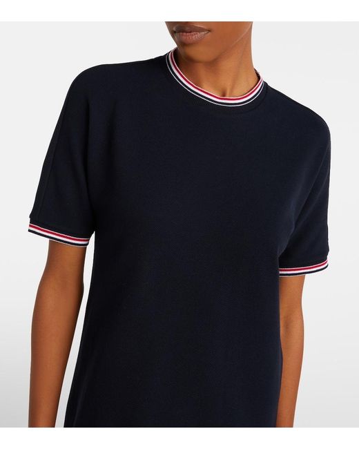 Thom Browne Blue Dolman Cotton T-Shirt Dress