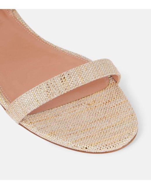 Aquazzura Pink Canvas Sandals