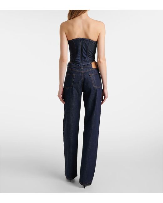 Magda Butrym Blue Re25 Denim Corset Top