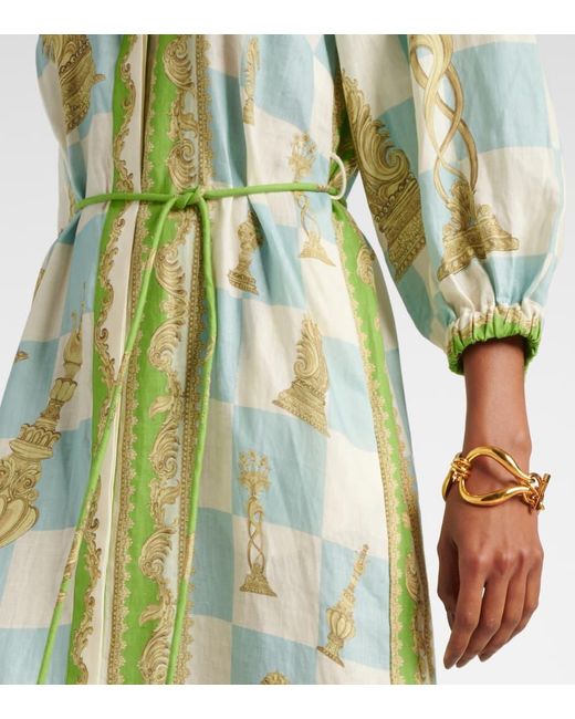 ALÉMAIS Green Checkmate Midi-Hemdkleid