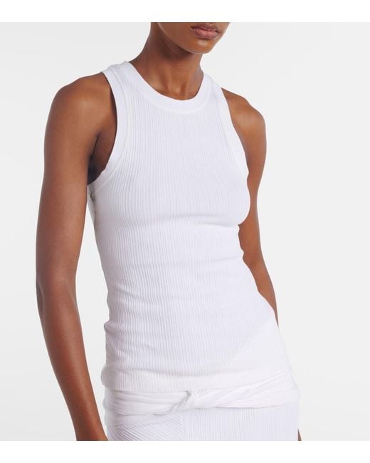 Victoria Beckham White Cotton-Blend Tank Top