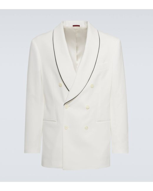 Veste de smoking en coton Brunello Cucinelli pour homme en coloris White