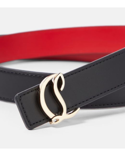 Cintura CL Logo in pelle di Christian Louboutin in Red