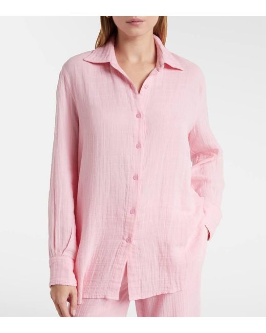Melissa Odabash Pink Leona Cotton Shirt