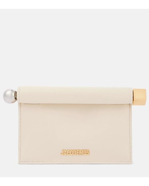 Jacquemus Natural La Petite Pochette Rond Carre Leather Clutch
