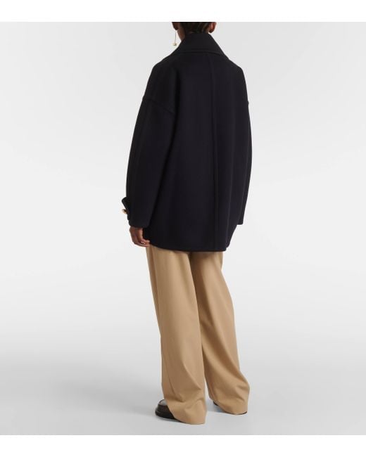 Loewe Blue Pebble Wool Peacoat