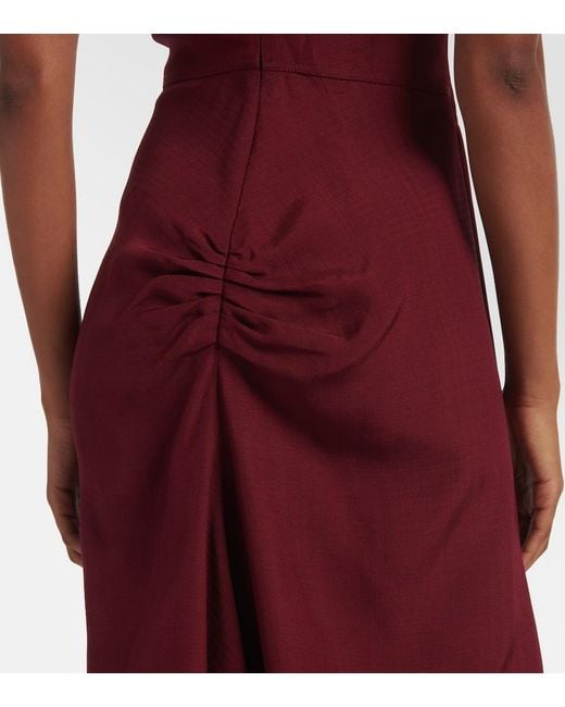 Abito Midi Asimmetrico di Victoria Beckham in Red