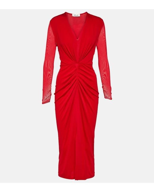 Vestido midi Hades de jersey Diane von Furstenberg de color Red