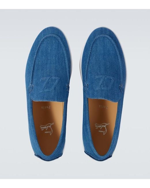 Christian Louboutin Blue 'Varsiboat' Loafers for men