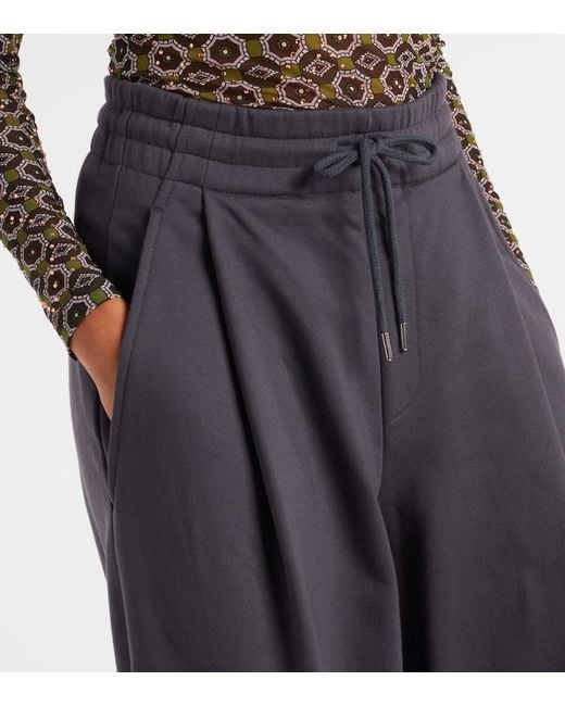 Dries Van Noten Blue Cotton Jersey Sweatpants