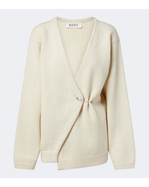 Rohe Natural Wool And Cashmere Wrap Cardigan