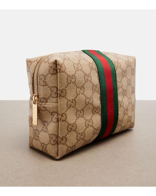 Gucci Brown Essence Classic Gg Canvas Makeup Bag