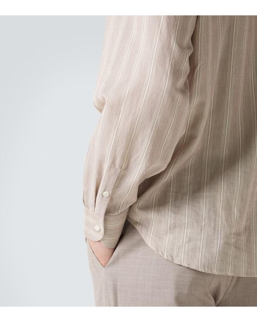 STÒFFA Natural Striped Cotton And Silk Shirt for men