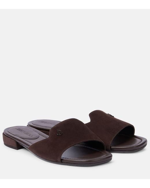 Jimmy Choo Brown Pantoletten Dina Aus Veloursleder