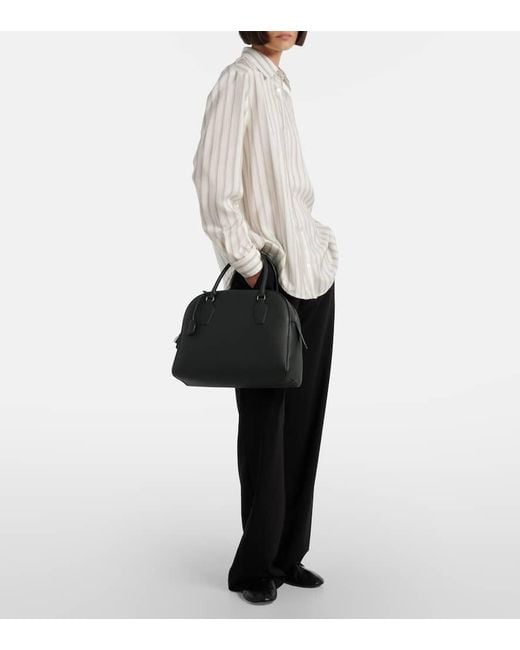 The Row Black Tote Bag India 12 Aus Leder