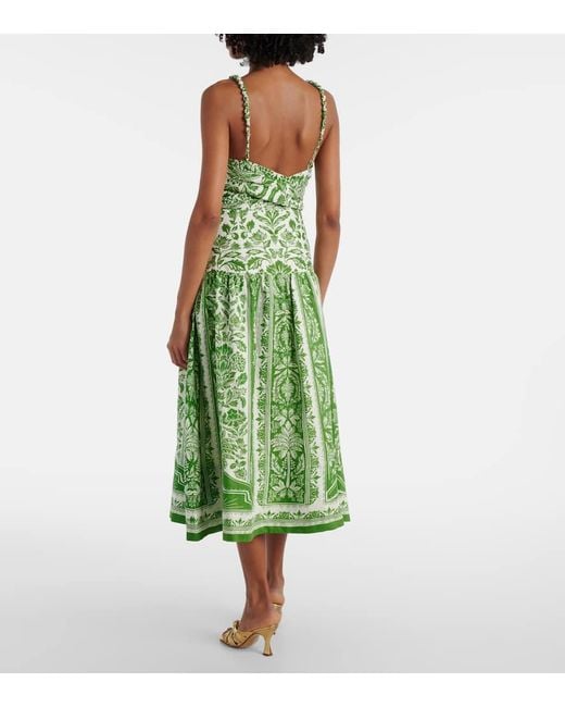 Farm Rio Green Bedrucktes Maxikleid Aus Baumwolle