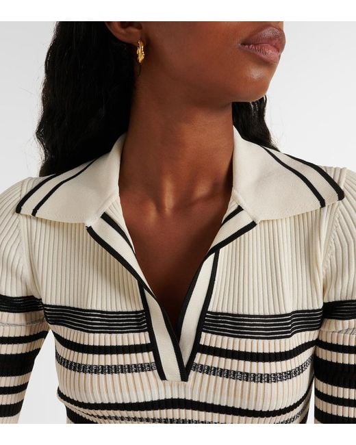 Jonathan Simkhai White Dessie Striped Knitted Minidress