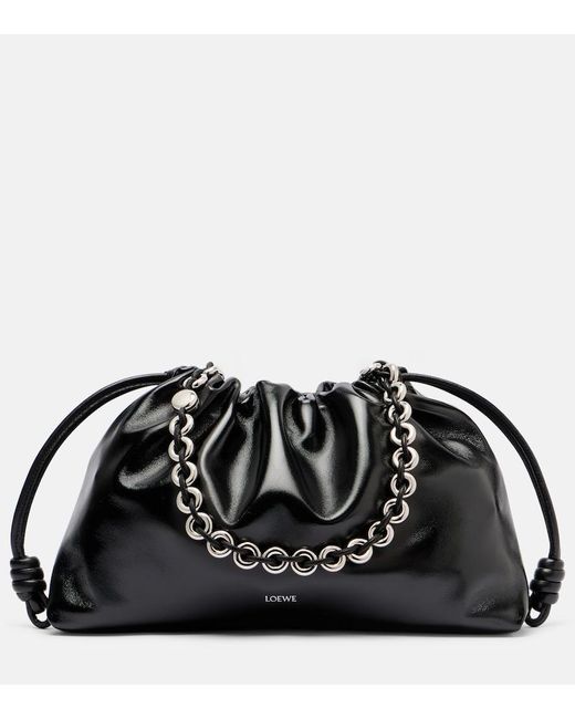 Loewe Black Schultertasche Flamenco Large Aus Leder