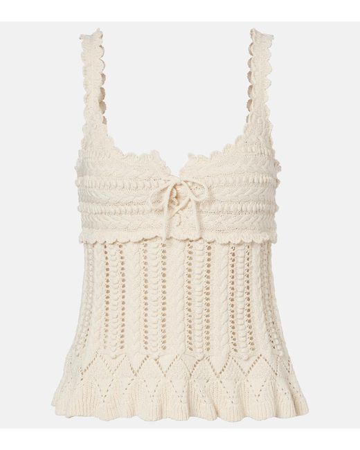 Isabel Marant Natural Neves Crochet Cotton Top