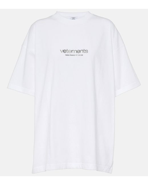 T-shirt en coton a logo Vetements en coloris White