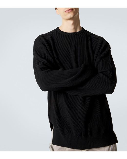 Rick Owens Black Jumbo Ls Virgin Wool Sweater for men