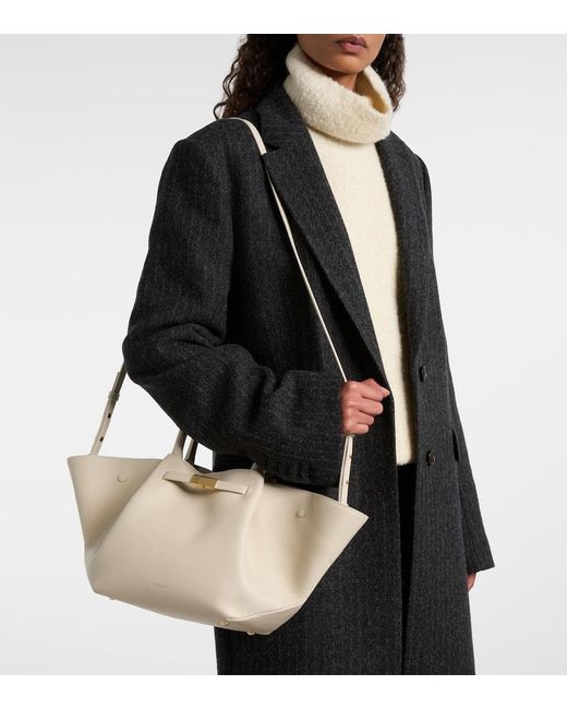 DeMellier London White New York Midi Leather Top-Handle Bag