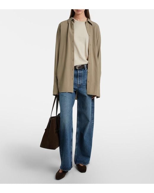 Agolde Blue Low Slung Baggy Mid-Rise Wide-Leg Jeans