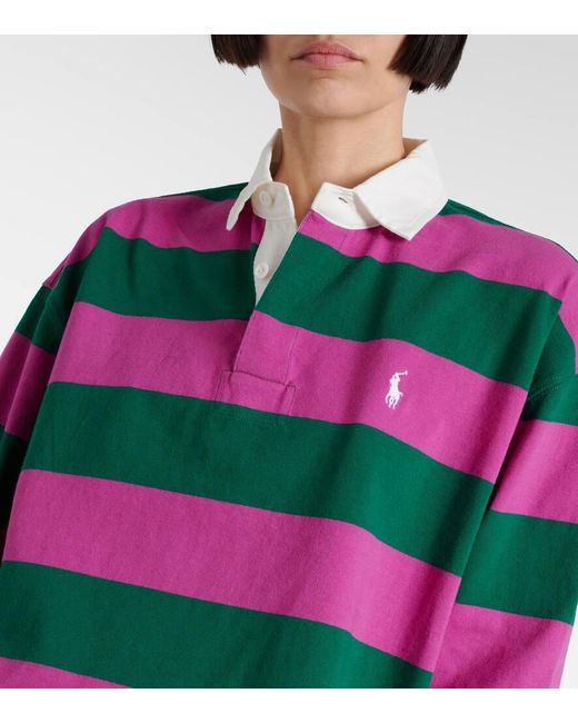 Polo Ralph Lauren Pink Striped Cotton Jersey Polo Shirt