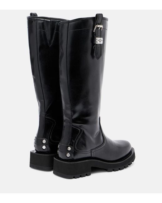 Ganni Black Studs Knee-High Boots