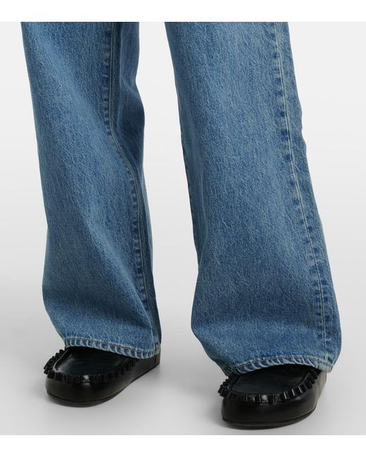 SLVRLAKE Denim Blue Lexi Low-Rise Wide-Leg Jeans