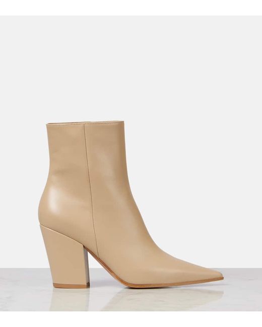 Gianvito Rossi Natural Ankle Boots Keinna 85 Aus Leder