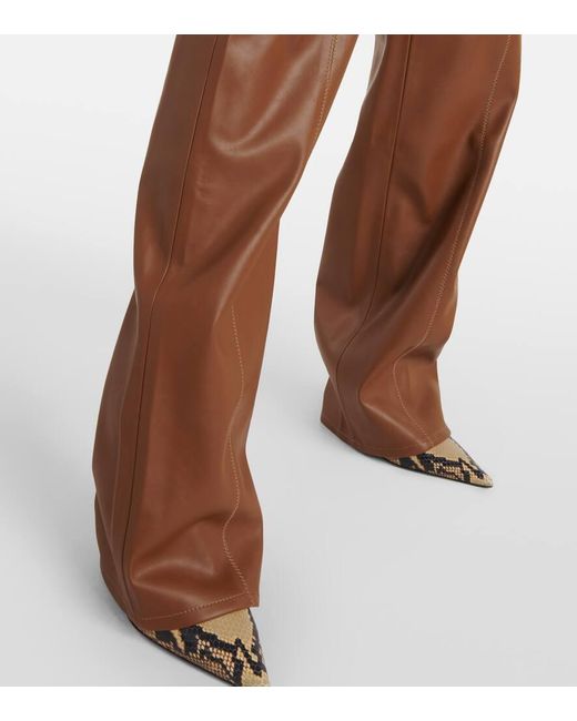 Pantalones rectos Cida de piel sintetica AYA MUSE de color Brown
