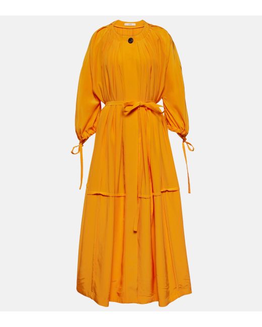 Co. Yellow Bubble Pleated Maxi Dress